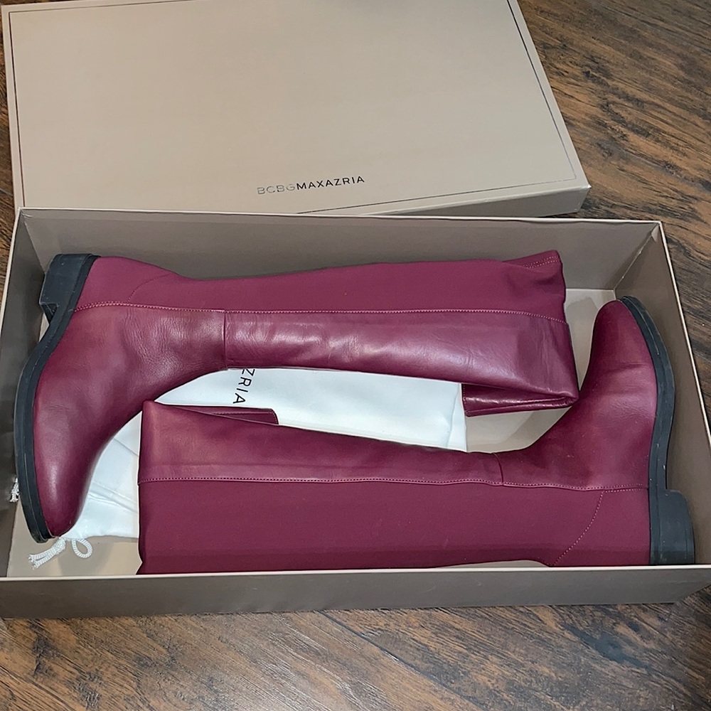BCBGMAXAZRIA burgundy over the knee boots Size 7